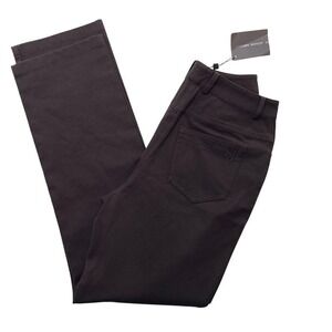 New St John Sport Jeans 6‎ Brown Straight Leg High Rise Cotton 27W x 32" Inseam
